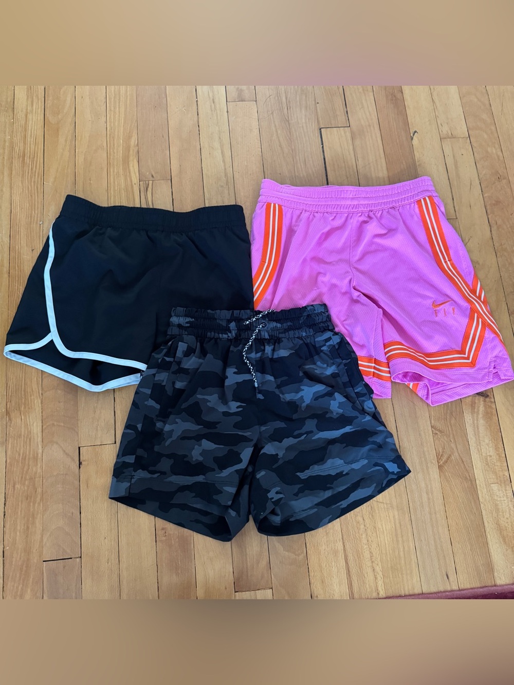 Lot of 3 Girl’s Athletic Shorts Nike Athleta Adidas Size Large